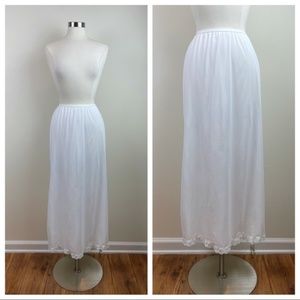 Vintage Shadowline White Nylon Lingerie Slip Women Medium